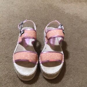 🌸NEW🌸 Moschino/Love Moschino Rare Sparkle Pink and Purple Buckle Sandals